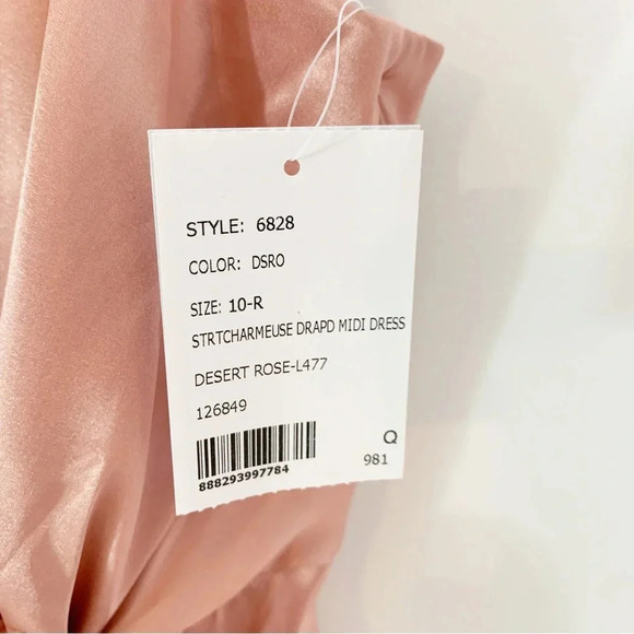 After Six Satin Tie Waist Sheath Bridesmaid Formal Dress Style 6828 Size 10 NWT - Picture 6 of 9